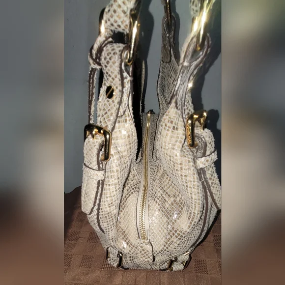 Michael Kors Beige Snake-Print Shoulder Bag - Picture 6 of 6
